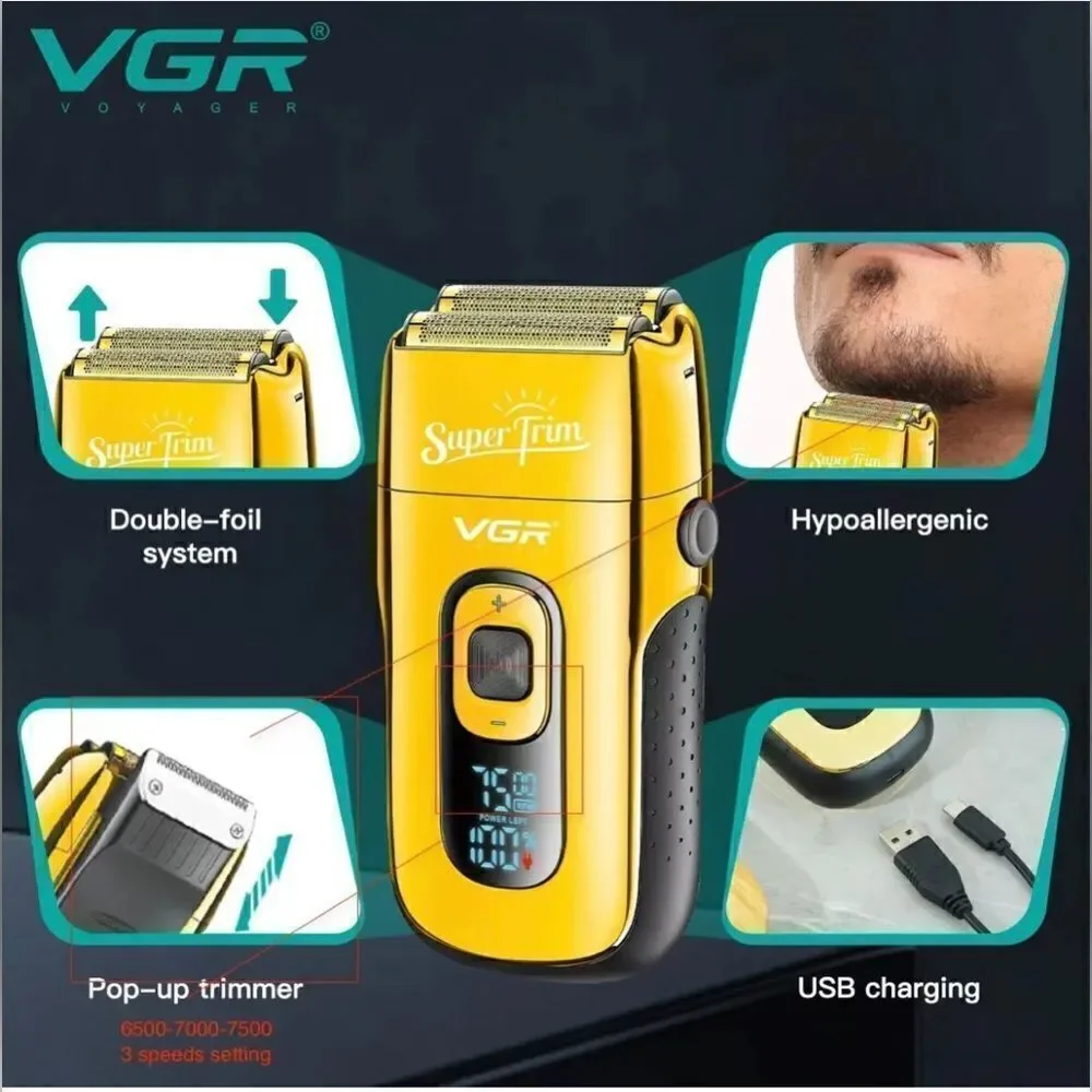 Men's Professional Rechargeable Electric Shaver Trimmer Razor Hair Beard Shaving